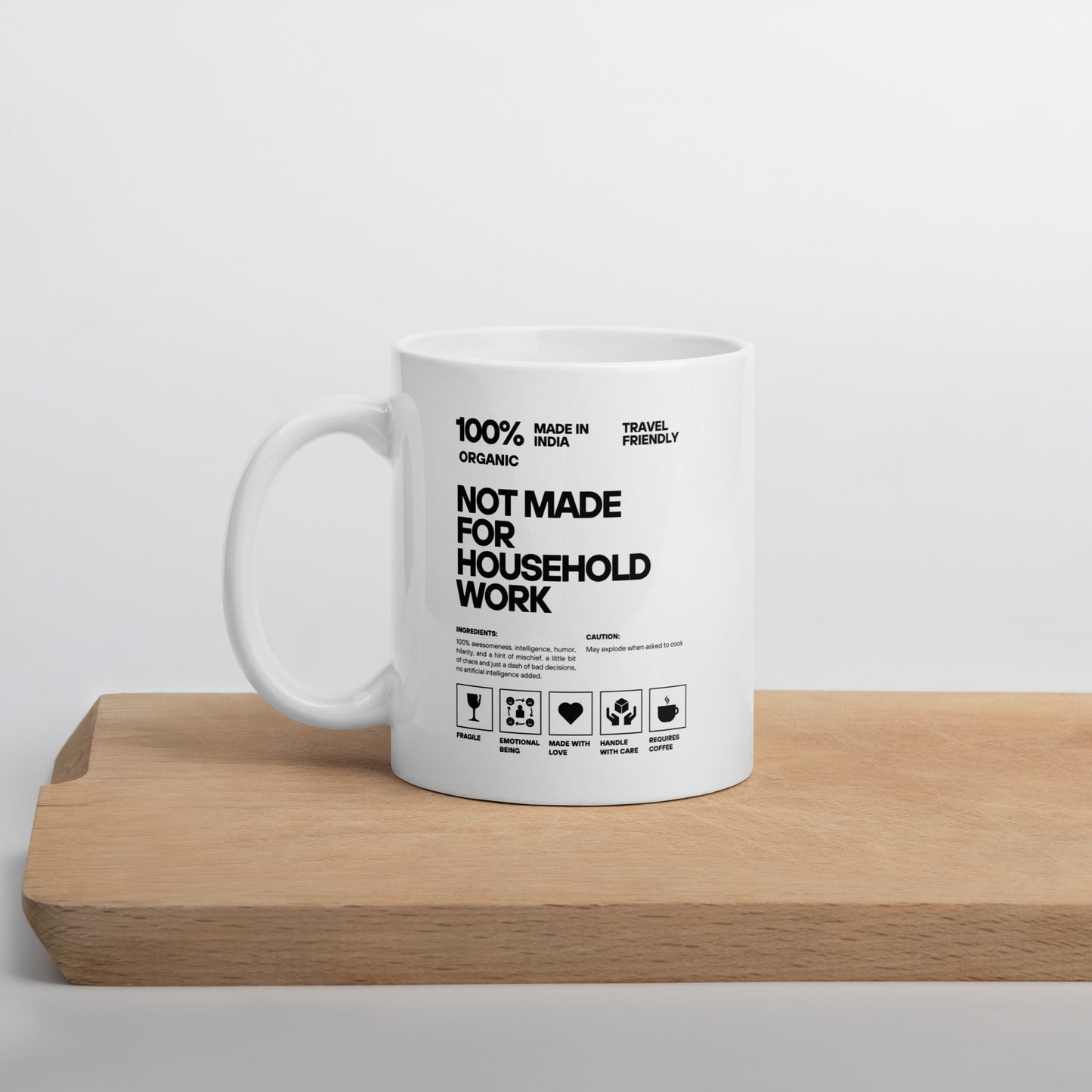 Made in India White glossy mug