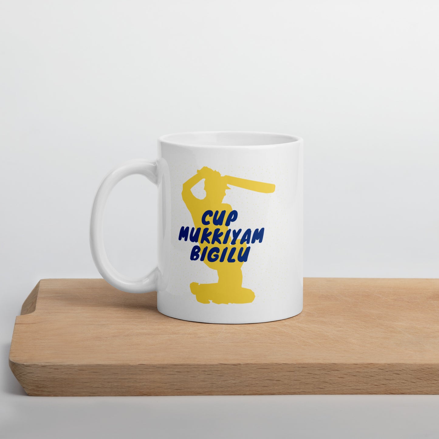 CSK IPL White glossy mug
